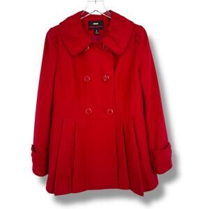 VTG Miss Sixty M60 coat large double breasted peacoat wool blend fit n flare red